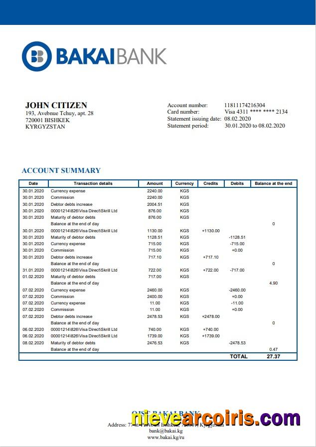 Kyrgyzstan OJSC Bakai Bank